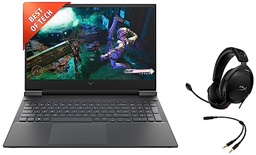 Image of HP Victus Gaming AMD Ryzen 5-5600H Processor 16.1 inch(40.9 cm) FHD Gaming Laptop & HyperX Cloud Stinger 2 - Over-Ear Headset with mic, 50mm Drivers, PC Compatible - Black