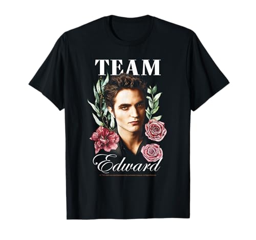 Twilight Team Edward Floral Illustration Vampire Crush Movie T-Shirt