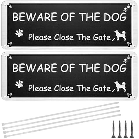 Beware of The Dog Aluminium Sign Set Cover