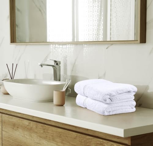 Image of Utopia Towels 8 Piece Majestic Plush Luxury Towel Set, Cotton, White