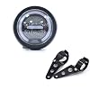 Phare de Moto LED, Distance de Phare Universel de 6,5 pouces avec Support pour Moto Cafe Racer – Lumière Blanche