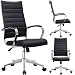 2xhome Black Contemporary Mid Century Modern High Back Tall Ribbed PU Leather Swivel Tilt Adjustable Chair with Back Swivel Wheels Designer Boss Executive Management Office Conference Room Work Task