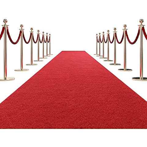 HOMBYS Extra Thick Red Carpet Runner for Events, 2.6x30 Feet Not Slip Red Aisle Runway Rug for Party Wedding & Special Events Decorations Cover
