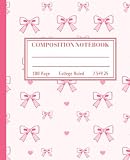 Bows & Hearts Diary: Pink Coquette Aesthetic Composition Notebook