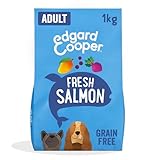 Edgard Cooper Crocchette Cani, Adulti, (Salmone Fresco, 1kg), croccantini cane, carne fresca e ingredienti naturali, senza cereali, senza zuccheri aggiunti, ipoallergenico