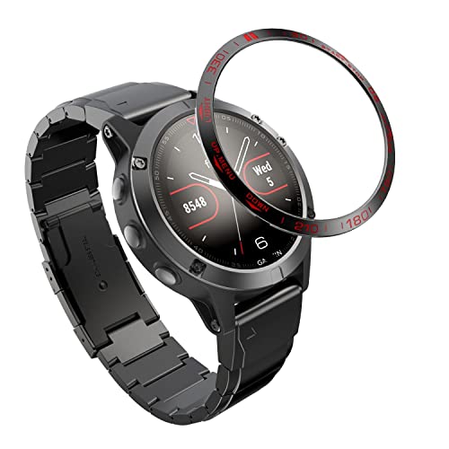 Cadre de style en acier pour Garmin Fenix 5X Plus avec lunette adhésive anti-rayures