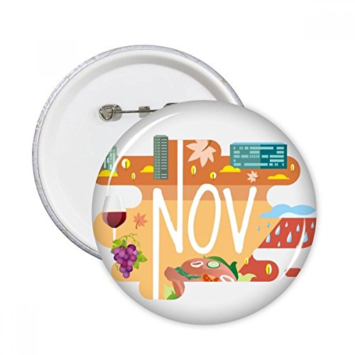 Bouton rond badge novembre DIYthinker - Idée cadeau originale 5pcs