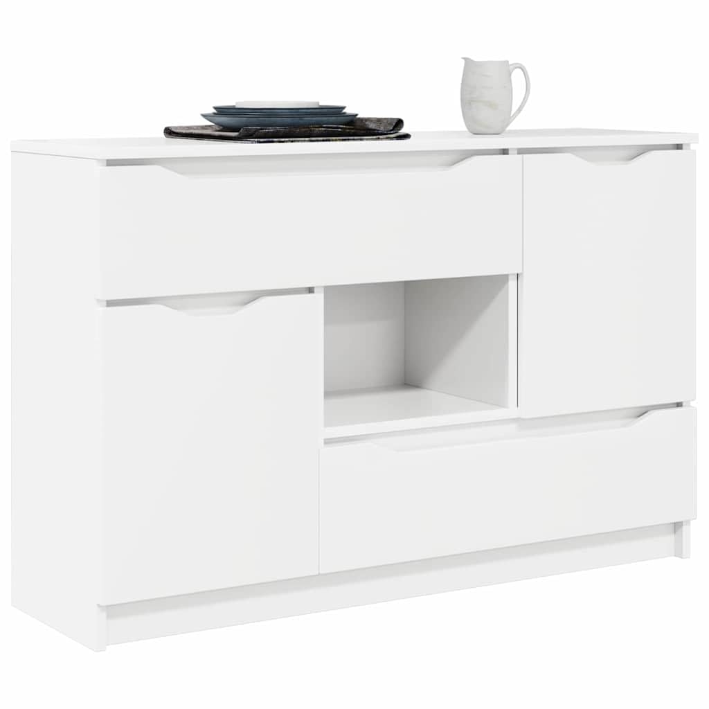 Credenza bianca, 65,5 x 30 x 100 cm, comò con cassetto e 2 ante