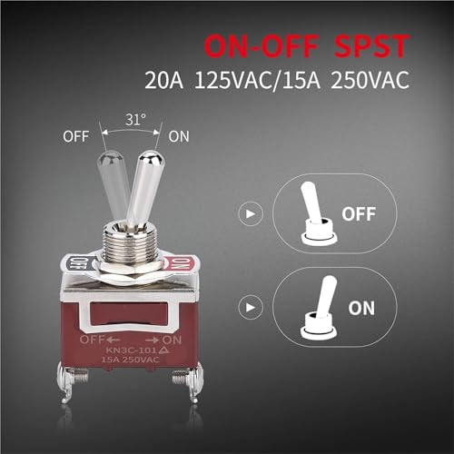 Interrupteur robuste 250V 30A haute performance mécanique 5 unités - 2
