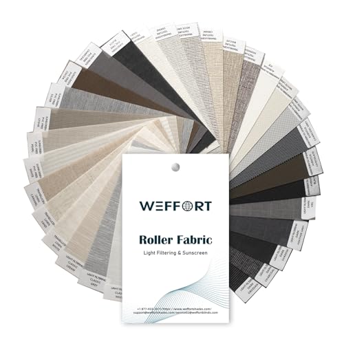 Motorized Roller Shade, Work with Homekit Thread-Enabled,Fabric Sample of 50%/70% Blackout Smart Blind,Multi-Color Samples