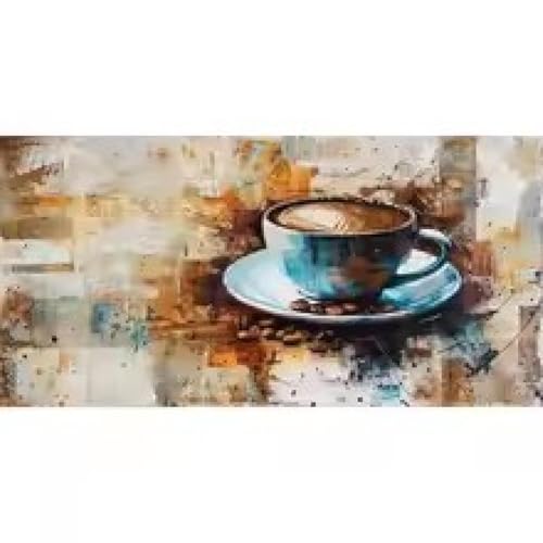 Tasse de café affiche murale abstraite 50x100 cm | Toile vintage décoration
