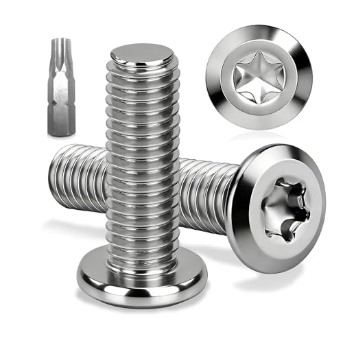 Ezitruz Flachkopfschrauben M6x12mm Schrauben Edelstahl A2 V2A 15 Stück Linsenkopfschrauben Torx Schrauben M6 Möbelschrauben Vollgewinde Metallschrauben mit Torx Bit für Möbel Reparatur