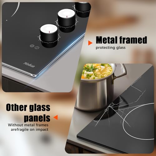 Hobsir Hob D46703-BB Electric Cooktop 30 Inch, Knob Control Built-In Radiant Electric Stove Top With 4 Burners, 30 In Electric Stove Burner, Cooktop With Glass Protection Metal Frame thumb #4