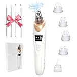 Blackhead Remover Vacuum - Professional Blackhead Extractor for Face with 3 Adjustable Suction Levels, USB Rechargeable Pore Cleaner, and 5 Interchangeable Probes (White)