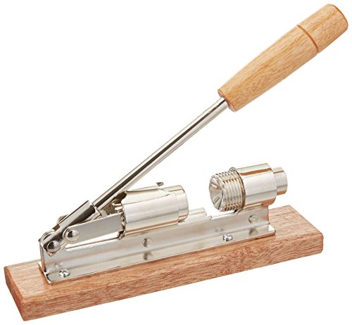 New Star Foodservice 28003 Heavy Duty Pecan Nut Cracker, Nickel-plated Steel/wood Base