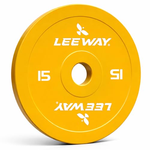 Image of Leeway Color Steel Weight Plates (15kg x 2) | Iron Plates for Gym | 51mm Olympic Hole | Metal weight for Home Gym & Powerlifting | Solid Steel Construction (Multi Color, 15kg Pair)