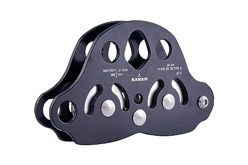Image of KARAM Double Tandem Pulley Big with SS Sheaves | Heavy Duty Rope Cable Pulley System for Efficient Load Lifting and Rigging | Fall Protection & Safety Gear | AP015