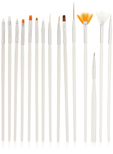 Ostart 15 Pcs Nail Art Tool Manicure Pedicure Paint Pen Brush Set Kit - White
