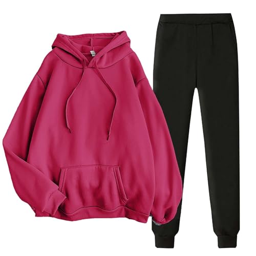Survêtement baggy Y2K femme rose ensemble de sport douillet XL