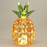 LATIJISHI Gold Pineapple Light for Home Decor, 4.95 Inch Battery Operated End Table Lamp for Living Room, Tropical Pineapple Gifts for Coffee Table Shelf Entryway Centerpiece Christmas Decor