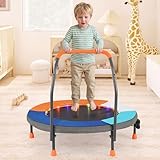 FANTASK Kinder Trampolin Ø90 cm, faltbares Minitrampolin mit LED Beleuchtung, Indoor Fitness...