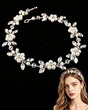 TBCDS 1 Pieza corona de flores, regalos comunion niña, diadema dorada niña, accesorios para el cabello para mujeres, novia, boda, primera comunión, festival, regalos