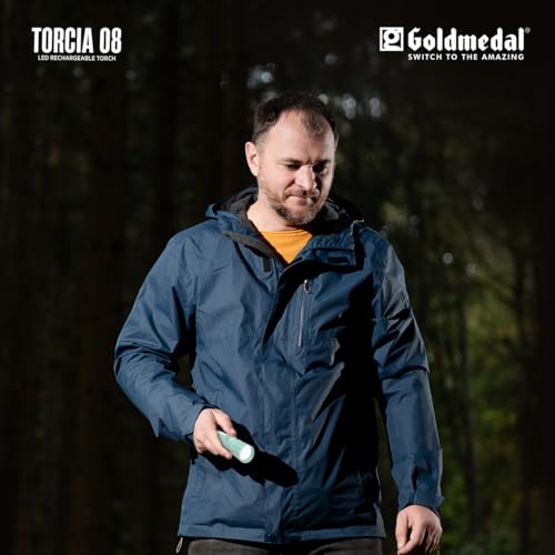 Image of Goldmedal Torcia 08 1W LED Rechargeable Torch, Zoom Function for Adjustable Beam|4 Mode Push Button Switch| Type-C Charging with Back-Up Up to 2.5 Hours | Charging time - 3.4 Hours - Cool Daylight