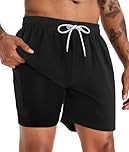 APTRO Mens Swimming Shorts Swimming Trunks Men Compression Liner Swim Shorts 7" Board Shorts Black MK199 L