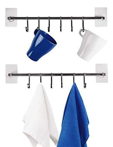 YEAVS 2 Pack 15.7 Inches Kitchen Rail, SUS304 Stainless Steel Utensil Racks