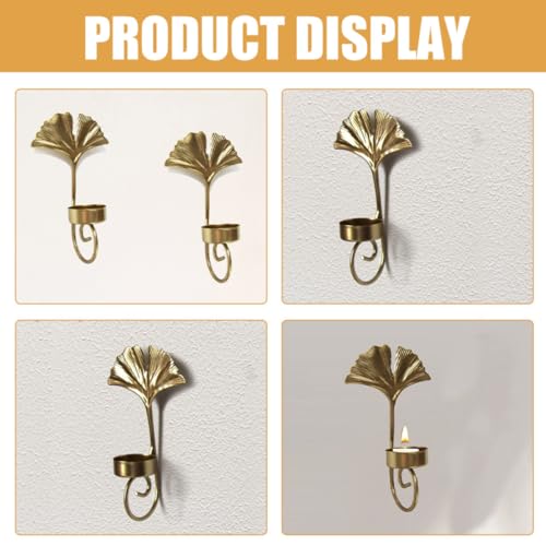 Candelabros de pared dorados para decorar salones elegantes 7