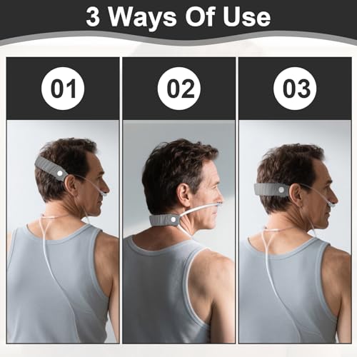 Image of Nasal Cannula Strap Ear Savers, Ear Protectors for Oxygen Tubing, Cannula Headband Strap, Secure Fit to Prevent Ear Soreness (Grey)
