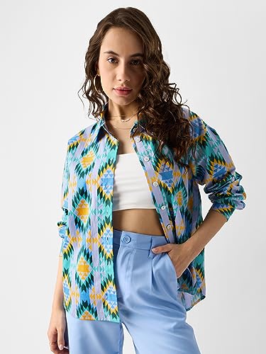 Image of The Souled Store TSS : Purple Heather Women and Girls Regular Fit Full Sleeves Cotton Shirt (225321)