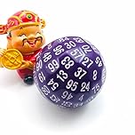 BESCON DICE Polyhedral Dice 100 Sides Dice, D100 die, 100 Sided Cube, D100 Game Dice, 100-Sided Cube of Solid Purple Color, 45MM