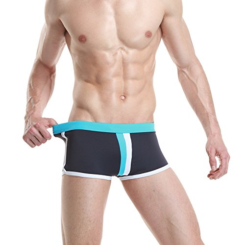 Gray Blue, XL : Swimsuit 2016 Men's Beach Wear Waterproof Pants Swimwear Men Swim Pants for Boys Swim Trunks Swimsuit Bottoms 1520810-image-5