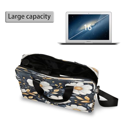 Bolso Portátil Daisy Flower Leaves 15.6 Pulgadas miniatura 5