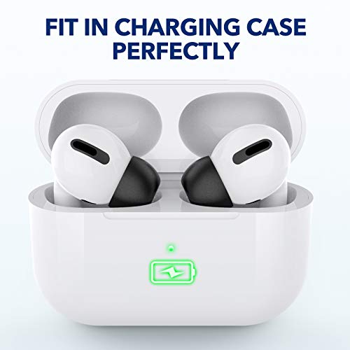 Image of Memory Foam Tips for Apple AirPods Pro, V3.0, No Silicone Eartips Pain, Anti-Slip Replacement Ear Tips, Fit in The Charging Case, Reducing Noise Earbuds, 3 Pairs (Assorted Sizes S /M /L, Black)