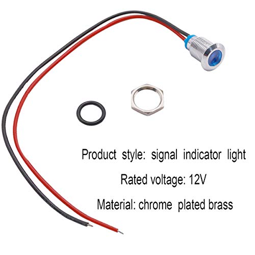 Mxuteuk M12-12P 5 Pcs 12V-24V 12Mm 1/2 Inch Led Metal Indicator Light Waterproof Signal Lamp Red Yellow Blue Green White thumb #3