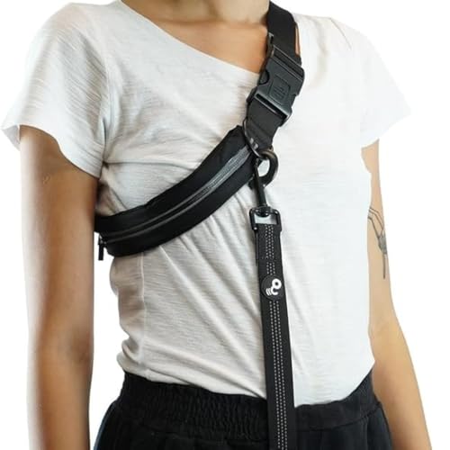 Coleira Passeio Guia Elástica para Corrida com Cão, Cinto Ajustável com Faixa Refletiva.