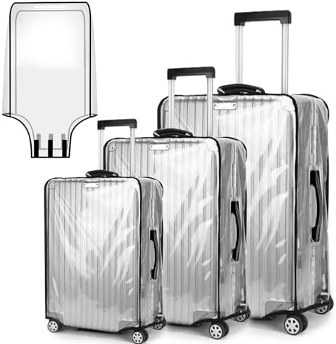 3 Pieces Transparent Suitcase Cover, 20+24+28 Inch Suitcase Cover...