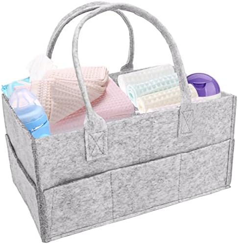 Baby Diaper Caddy Organizer,Portable Belt Diaper Caddy,Large Diaper Storage Caddy,Grey Travel Nursery Baskets,Baby Storage Organizer Nappy Holder Car Organizer