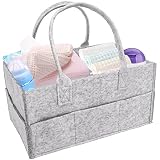 Baby Diaper Caddy Organizer,Portable Belt Diaper Caddy,Large Diaper Storage Caddy,Grey Travel Nurser