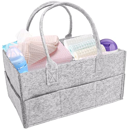 Baby Diaper Caddy Organizer,Portable Belt Diaper Caddy,Large Diaper Storage Caddy,Grey Travel Nursery Baskets,Baby Storage Organizer Nappy Holder Car Organizer #TOP19