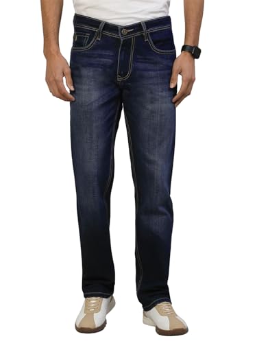 Image of LOUIS STITCH Men's Mid Rise Raw Wash Regular Fit Jeans (LSJNS-CF)