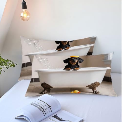 Housse de couette 90x190 sans repassage, parure microfibre lavable en machine - 6