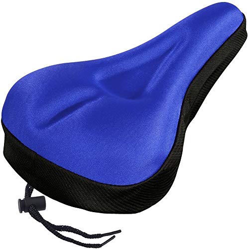 GETIT72 Funda de Asiento de Bicicleta, Resistente al Agua, Cubierta de Gel para sillín de Bicicleta, cómodo Acolchado para Bicicletas de montaña y Bicicletas de Carretera, Azul