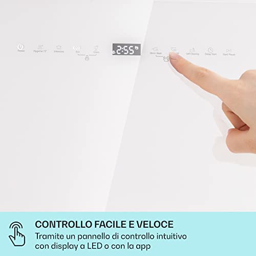 Klarstein Lavastoviglie 5 Coperti, Libera Installazione Silenziosa con 6 Programmi di Lavaggio, Piccola, Mini da Tavolo Compatta e Facile da Installare, Vetro, Bianco - 6