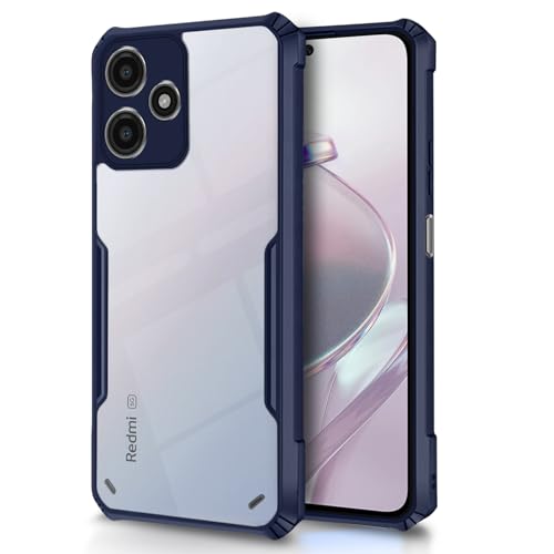 Amazon Basics TPU Back Cover for Poco M6 Pro 5G/ Redmi 12 4G/ Redmi 12 5G | Crystal Clear Transparent Back | Ultra Hyrbid | Full Camera Protection | Raised Edge | Bumper Cover (Blue)