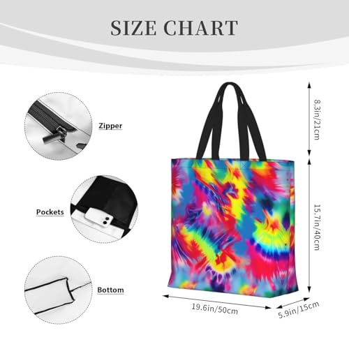 Tie Dye Pattern Print Tote Bag Large Women Casual Shoulder Bag Handbag For Outdoors Holiday Weekender Travel Gifts4