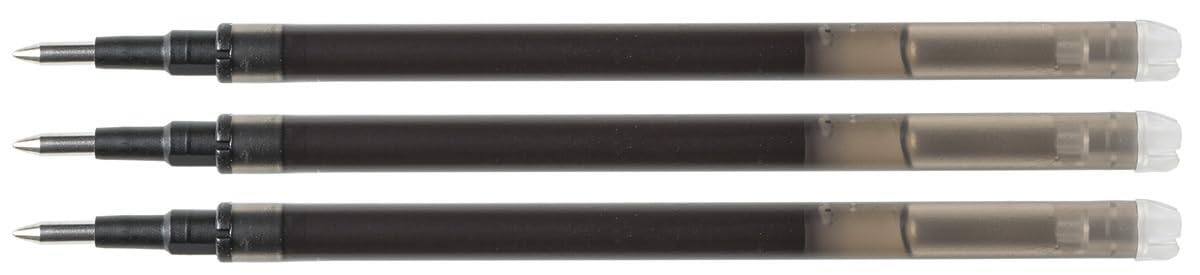 Q-CONNECT Gel Kugelschreiberminen Kugelschreiberminen Löschbarer 1,0 mm Farbe: Schwarz / 3 Stück (3er Pack)/ Kugeldurchmesser: 1,00 mm/Strichstärke: 0,7 mm