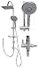 Produktbild Duschset Duschsystem Duschgarnitur Duschstange 120cm Überkopfbrause Regendusche Kopfbrause Brauseset Dusch Brause Set Komplettdusche Brausestange Duschbrause für vorhandene Bohrlöcher